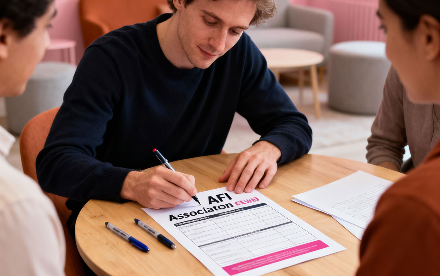 Personnes Assises Sur Un Banc En Bois Brun